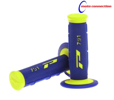 Progrip Lenkergriffe 791 MX Motocross Off Road Dual Density blau / gelb 
