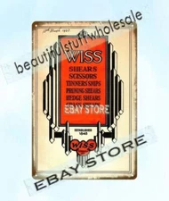 1930 Shears Scissors Tinners Snips Pruning Hedge mancavegarage metal tin sign