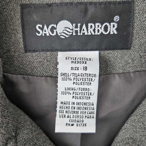 Womens Sag Harbour SZ 18 Jacket Blazer Gray Fitted Office Work Capsule Corpcore - Picture 6 of 11