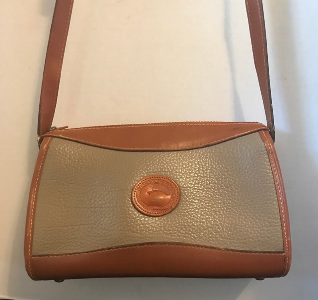 Dooney & Bourke Vintage Small Sturdy Crossbody Bag Tan/Brown with Gold