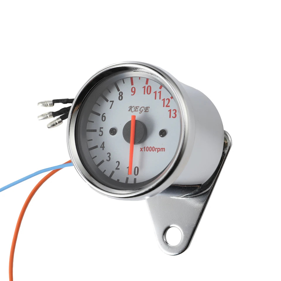 Universal Motorcycle 12V LED back light Tachometer Tacho Gauge 0-13000RPM Foto 3 de 4
