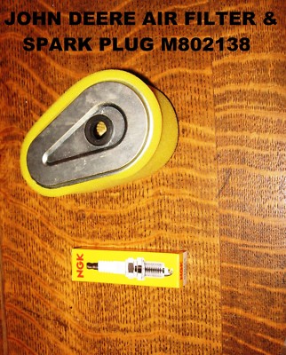 NEW John Deere 14SB JX75  FC150 Lawnmower Air filter  Spark Plug #M802138