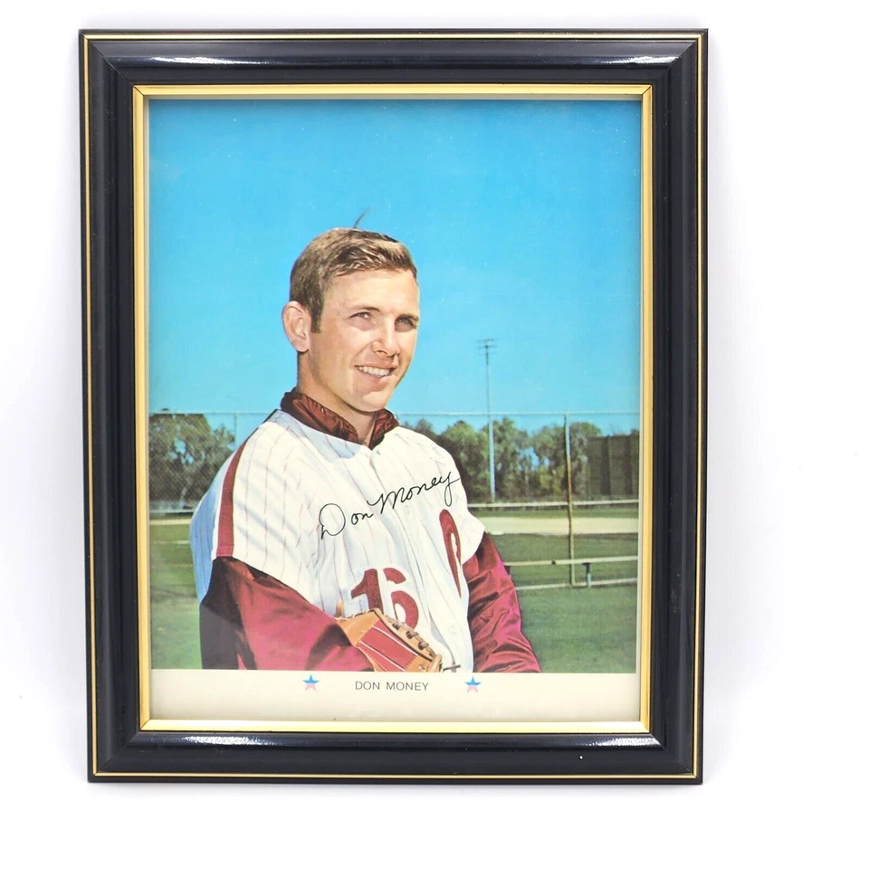 Framed Philadelphia Phillies Auto Photo 8x10"  DON MONEY Foto 2 de 3