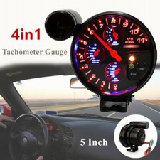 Universal Car 5 Black 4 In 1 Tachometer Gauge Oilwater Gauge Oil Pressure 12v Universal Car 5 Black 4 In 1 Tachometer Gauge Oilwater Gauge Oil Pressure 12v