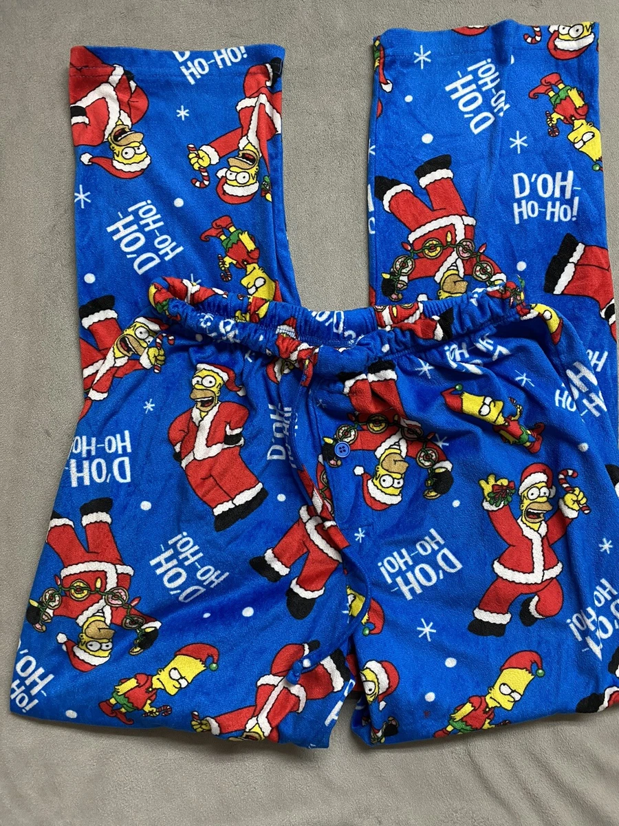 The Simpsons Pajama Bottoms Mens Medium Homer Bart Lounge Pants