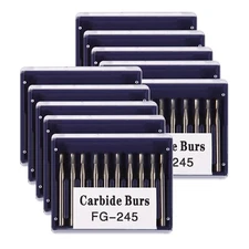 100Pcs Dental Tungsten Carbide Burs Pear-Shaped Tungsten Steel FG 245 Bur SA