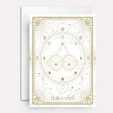 Zodiac birthday cards - Gemini birthday card by Paper Bound Greetings