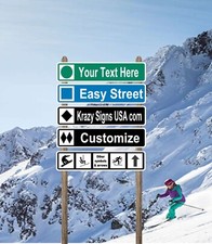 Large Custom Ski Sign  Personalized Ski Sign  Ski Trail Ski Lodge Sign