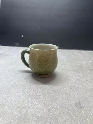 Vintage Mug Potbelly  Takahashi Coffee Green Yellow