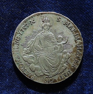 RDR UNGARN Halbtaler 1787 Joseph II Silber Sehr Schön/Vzgl Patina Original