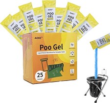 AOKE Portable Toilet Absorbent Gel Powder - Lemon 25 Pack Poo Deodorizing Treatm