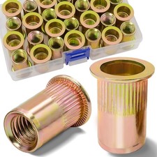 Vifmy 1/2-13 Rivet Nuts,19Pcs Zinc Plated SAE 1/2"-13 - 19 Pcs, Yellow