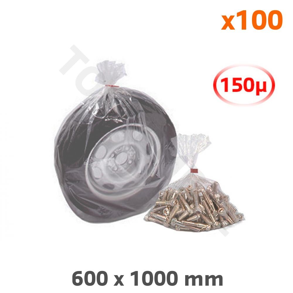 Sac plastique épais 130µ 600x1000mm pour évacuer les gravats lourds sans déchirure