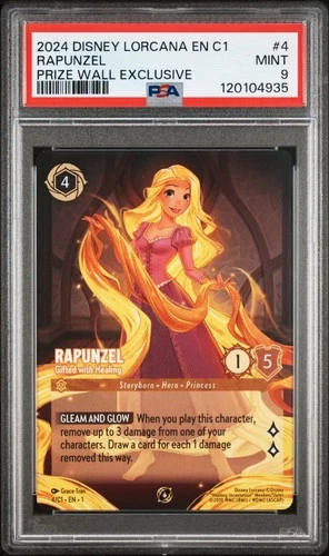 DISNEY LORCANA EN-C1 PRIZE WALL EXCLUSIVE RAPUNZEL - GIFTED WITH HEALING PSA 9