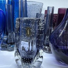 RARE Whitefriars 9775 Lilac Glass Controlled Bubble Lobed Vase