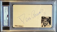 Desi Arnaz vintage signed 3x5 index card PSA/DNA Encapsulated