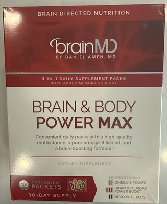 #ad BrainMD Brain amp; Body Power MAX NeuroVite Plus Multivitamin Omega 3 60 Packets $39.00