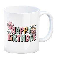 Kawaii Happy Birthday Kaffeebecher