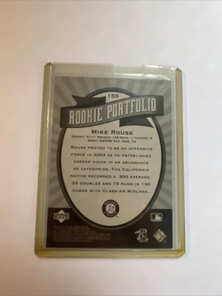 2004 Upper Deck Play Ball - Rookie Portfolio Mike Rouse #155 /2004 (RC) - Image 4 of 4