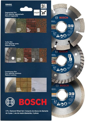 DB045S3 4.5 In. 3-Pc. Diamond Blade Set (Includes: Segmented, Turbo, Continuous 