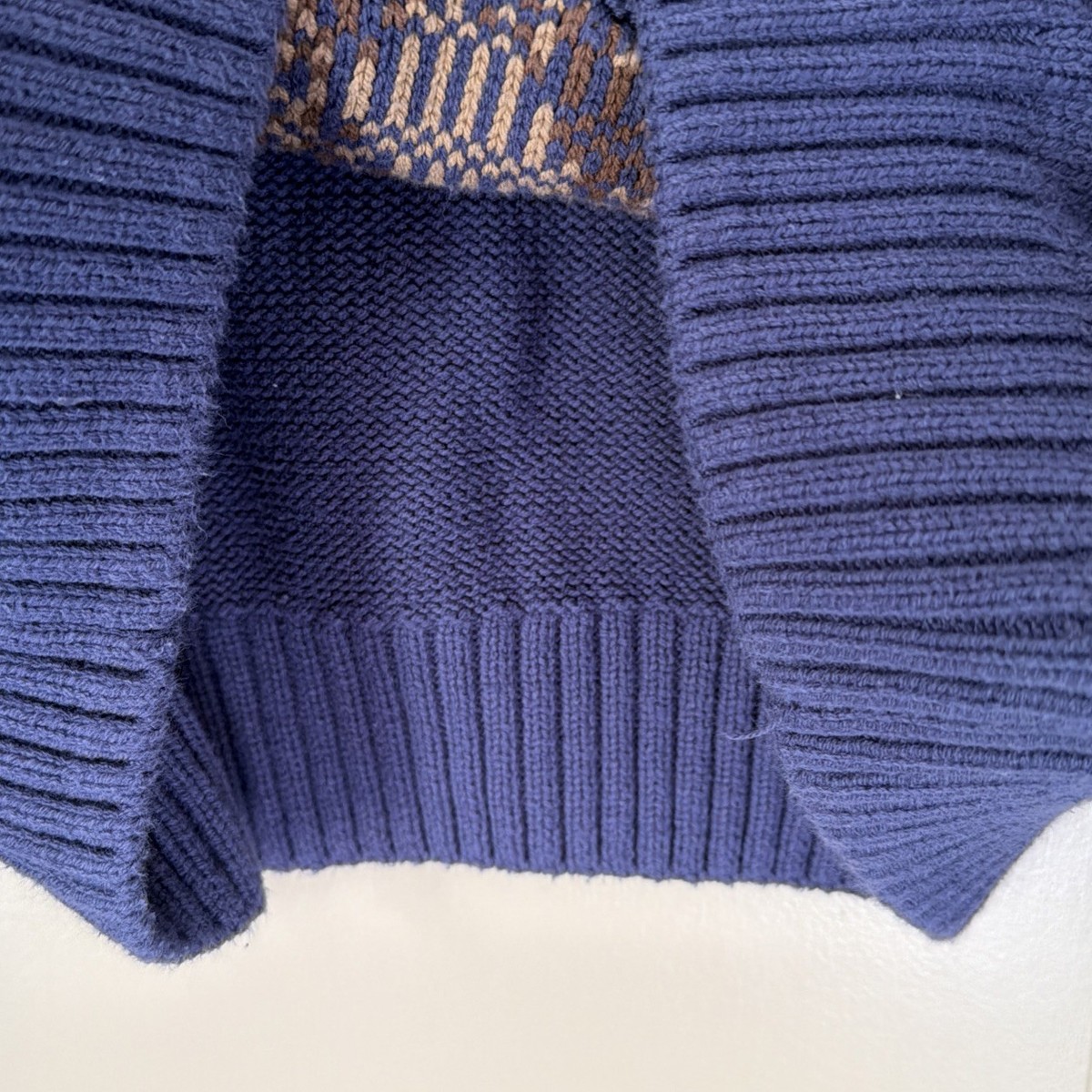 Grayson Threads Women's Blue Bear Patriotic Pullover Sweater Size M Knit Cropped View 3