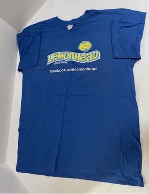Lemonhead Blue T-Shirt Mens Size Medium   Lemon Candy  Candy Shirt Alstyle Tag