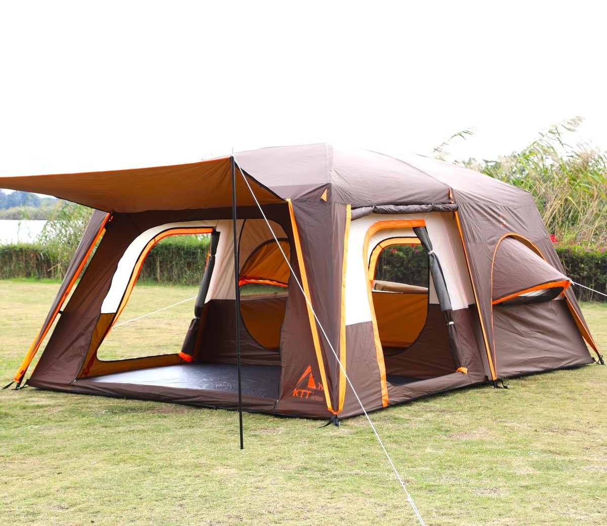 KTT Extra Large Tent 12 Person,2 Bay-Windows,Family Cabin Tents