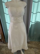 Morilee Strapless Lace Waist White Wedding Dress Size 10 Lot #1