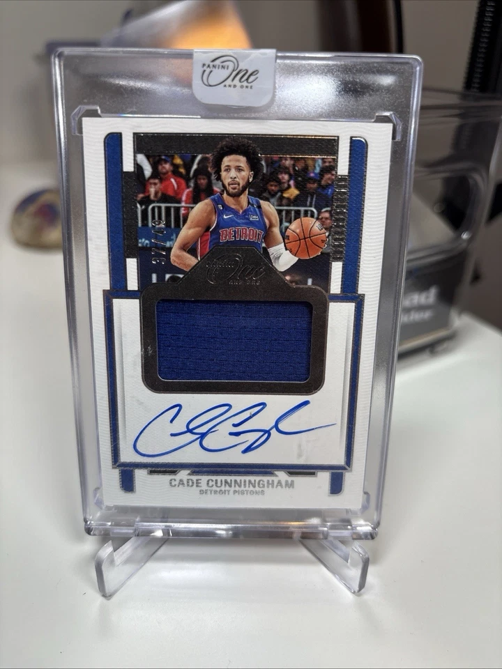 2022-23 PANINI- ONE AND ONE BASKETBALL CADE CUNNINGHAM Game Worn Patch Auto /49 - Image 3 of 4
