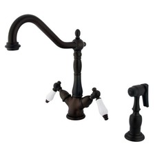 Kingston Brass KS123.PLBS Heritage 1.8 GPM 1 Hole Kitchen Faucet - Bronze