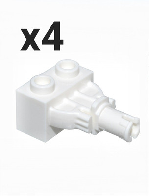 NEW LEGO 4920 x4 WHITE Technic, Brick Modified 1 x 2 with Rotation Joint Pin