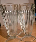 4 Vintage Soda Fountain Ice Cream Sundae Parfait Milk Shake Glasses Heavy 7"