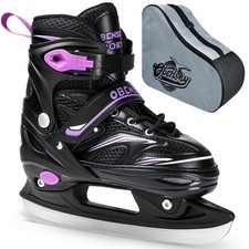 4 Size Adjustable Ice Skates for Boys Girls with Skate Bag, Hockey Skates for...