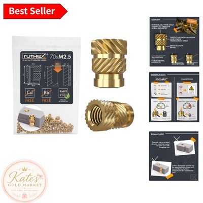Versatile M2.5 Brass Inserts - 70 Heat-Set Threaded Nuts for 3D Applications