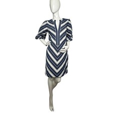 Kate Spade Stripe Double Cloth Mainline Dress Medium Sailboat