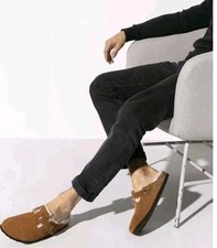 Birkenstock Boston Shearling Lined Clog Mink Tan Brown Size L8 M6 Narrow