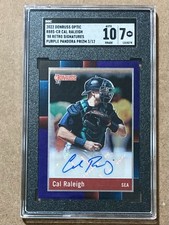 2022 Donruss Optic Cal Raleigh RC SGC 7 w/10 Auto Purple Pandora Prizm /12