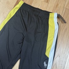 NWT Polo Ralph Lauren Track Pants Youth Kids Medium 10-12 Black Yellow