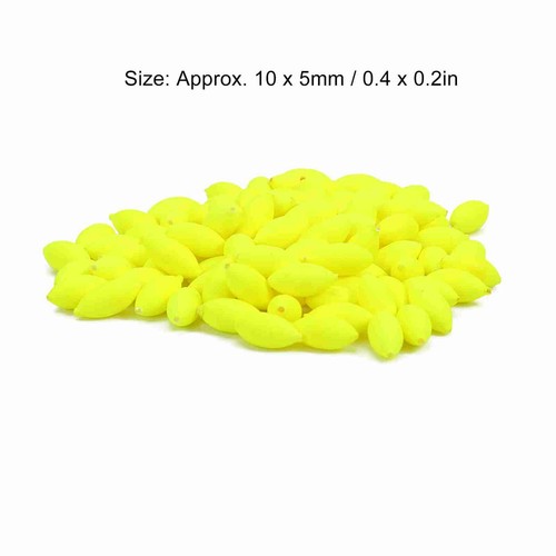 (Amarillo) 100 piezas Indicador de huelga de pesca Señuelos de pesca Cebos Flotadores Cuentas SS - Imagen 3 de 22