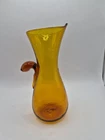 RARE MINT Vintage Blenko 5611 Gold Glass Pitcher Vase Wayne Husted 1950s MCM