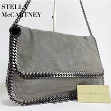 Stella McCartney Falabella Chain 2-Way Shoulder Bag Gray Faux Leather Authentic