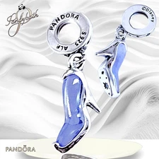Pandora Disney Cinderella's Clear Glass Slipper Dangle Charm US SELLER 