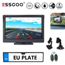 ESSGOO Rückfahrkamera Funk Kabellos Kennzeichen Nummernschild Mit 5" LCD Monitor