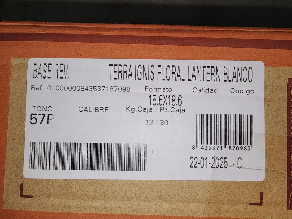 Lanterna floral Natucer Terra Ignis azulejos brancos azulejos de parede 22 peças - Imagem 4 de 4