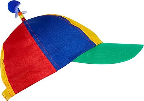 Klassische Propellermütze Hubschrauber Baseballkappe Tweedle mehrfarbig Kostüm Erwachsene - Bild 5 von 5