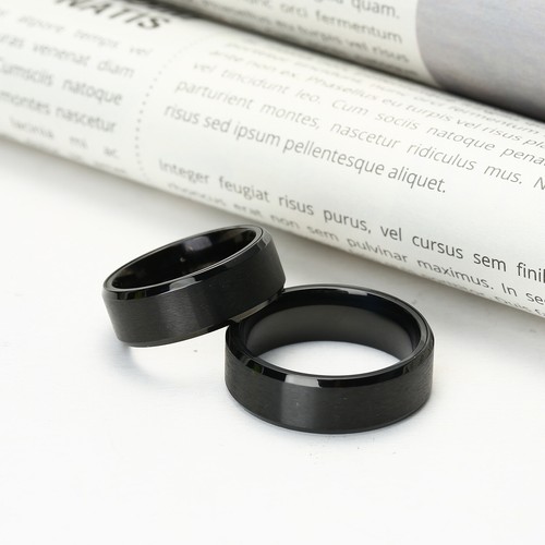 8mm Stainless Steel Mens Spinner Ring Plain Matte Brushed Wedding Ring Size O-Z7 - Picture 9 of 13