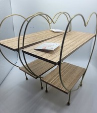 Add a Touch of Love w the Heart Shaped Gold Frame Dual Shelf Unit, 10.5", Setof2