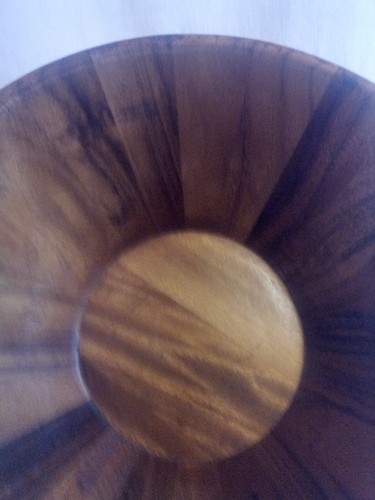 Large Wooden Bowl by Authentic Kitchen 12in diameter Beautiful Grain Lines - Picture 11 of 12