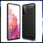 COVER CARBON PER SAMSUNG GALAXY S21 PLUS CUSTODIA NERA IN TPU MORBIDA ANTIURTO