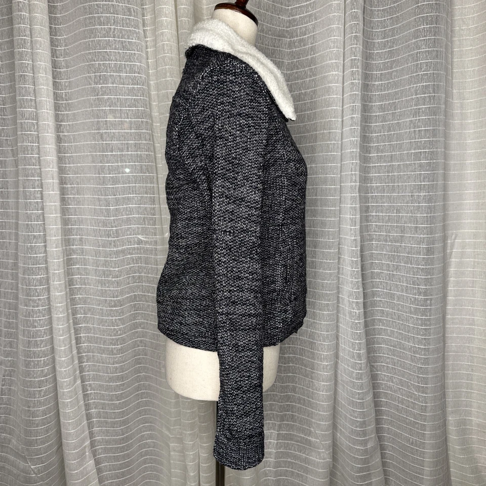 Abrigo Chaqueta Cálida O'Neill Charcol Azul Marino y Blanco Sherpa Tejido Motocicleta EE. UU. XS Foto 2 de 4